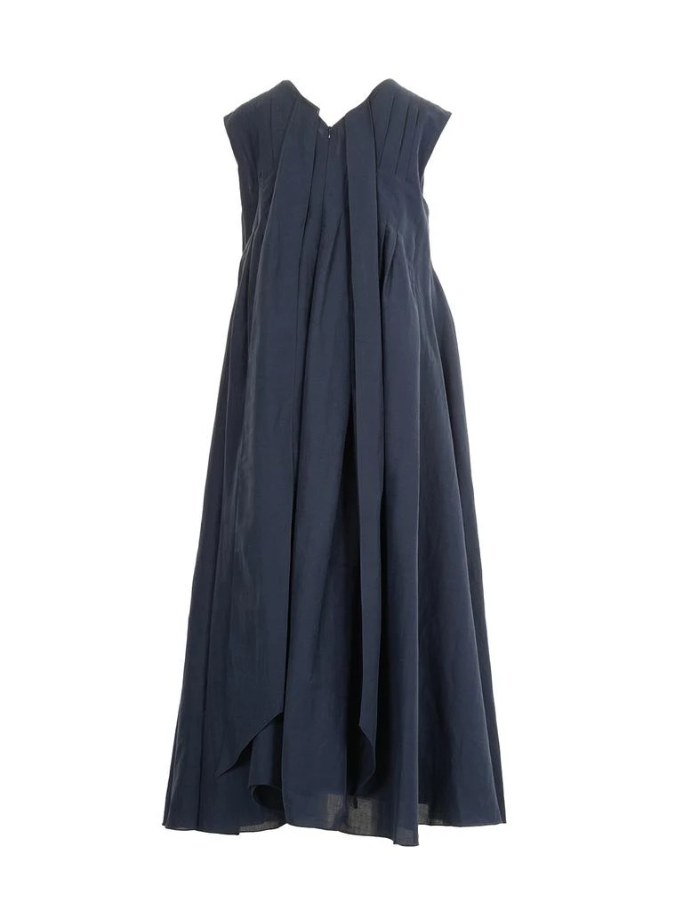 Max Mara 
S Max Mara Piega V-Neck Pleated Sleeveless Dress 2