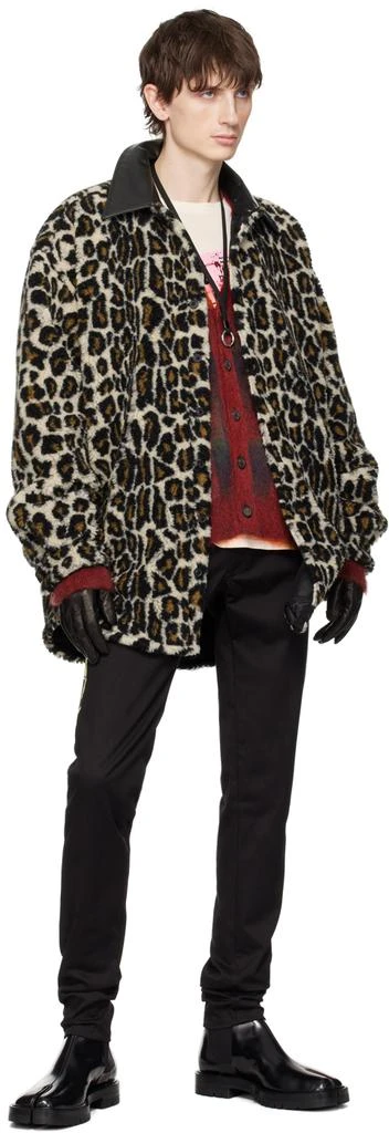 MAISON MARGIELA Black & Beige Leopard Print Jacket 4