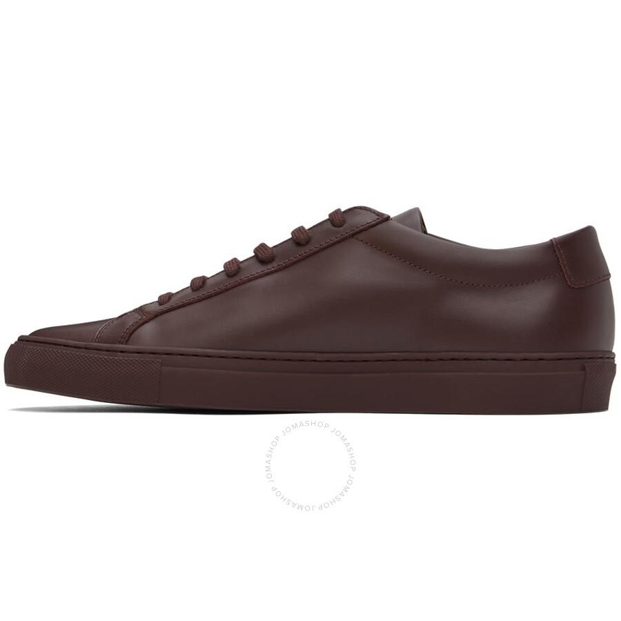 Common Projects Burgundy Achilles Low-Top Sneakers