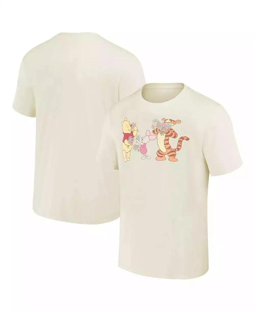 Mad Engine Men's and Women's Cream Winnie the Pooh Flowers T-shirt 1