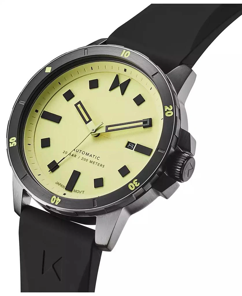 MVMT Men's Minimal Sport Automatic Black Silicone Strap Watch 45mm 2