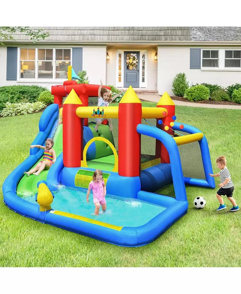 Mecale Inflatable Bouncer Bounce House with Water Slide Splash Pool without Blower 2
