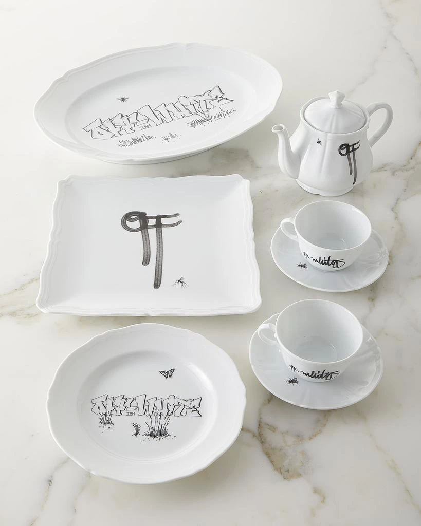 Off White c/o Ginori 1735 Porcelain Tea Cup & Saucer Set from Neiman Marcus