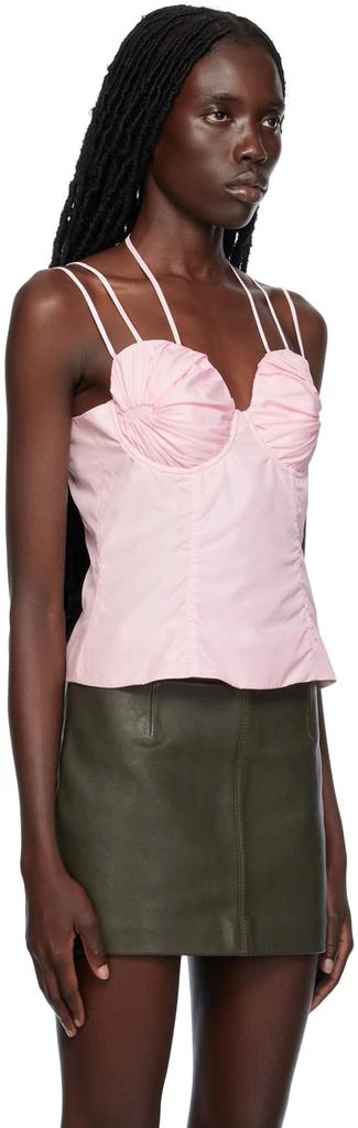 FIDAN NOVRUZOVA Pink Gathered Tank Top 2