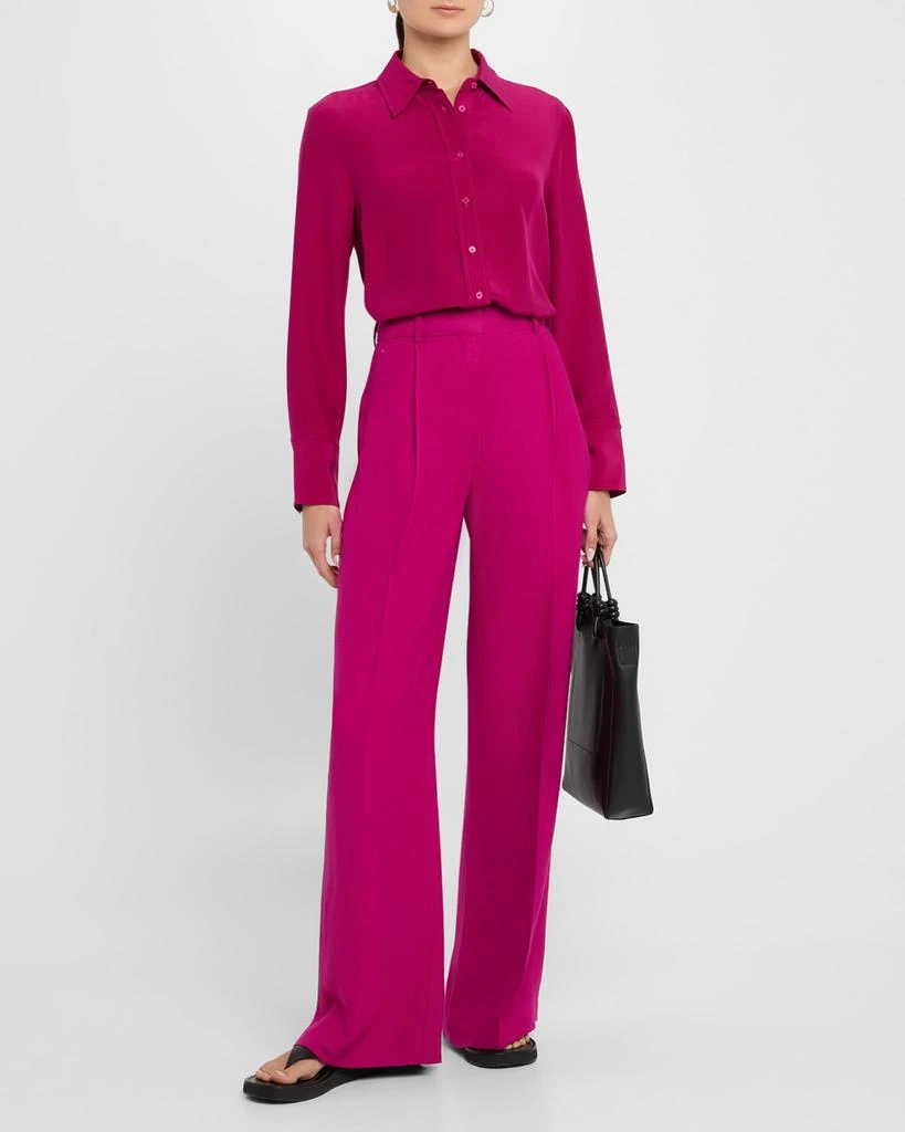 ARGENT Button-Down Silk Charmeuse Blouse 2