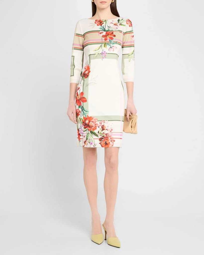 Teri Jon Geometric & Floral-Print Scuba Dress 2