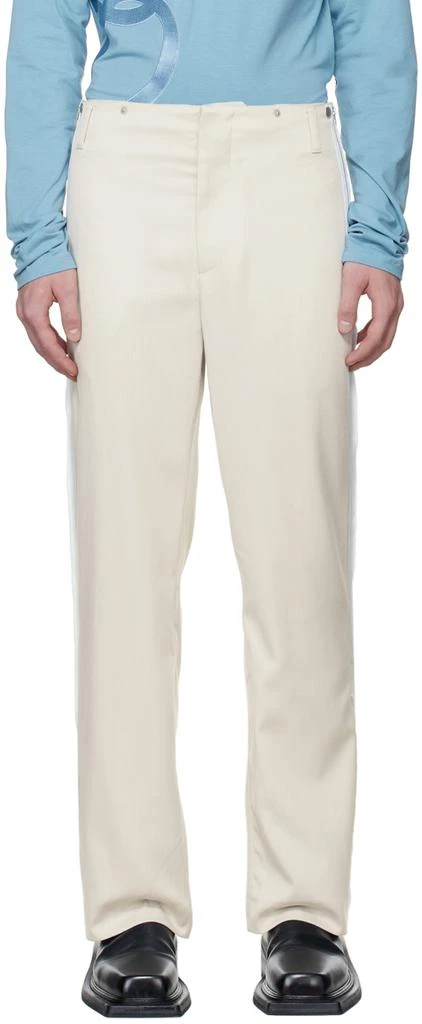 TheOpen Product SSENSE Exclusive Beige Side Taped Pants 1