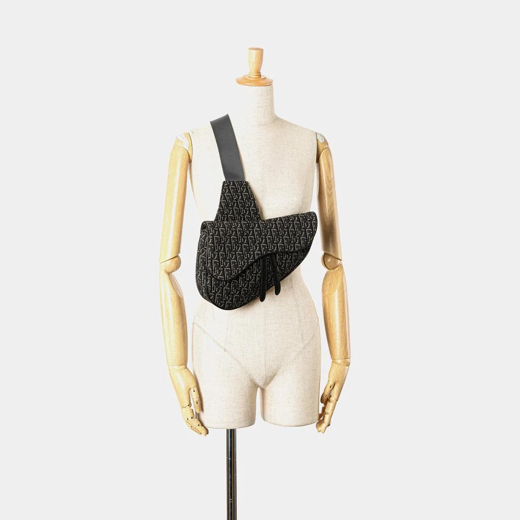 Dior Dior Black Oblique Canvas Saddle Crossbody 4