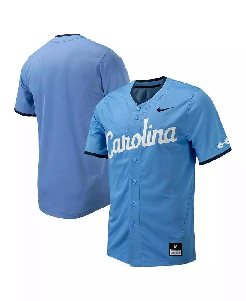 NIKE Men's Carolina Blue North Carolina Tar Heels Replica Full-Button Baseball Jersey 1