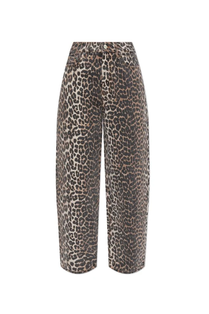 Ganni Animal Print Trousers 1
