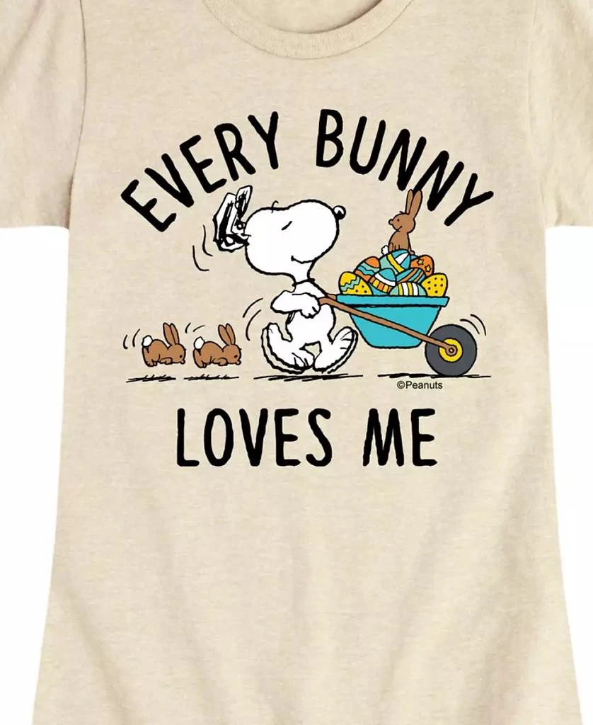Peanuts Big Girls Snoopy Easter Every Bunny Loves Me Graphic Short Sleeve T-Shirt 3