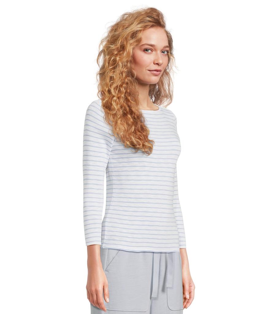 Lilla P Striped 3/4 Sleeve Boatneck