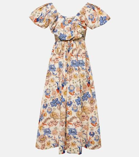 Ulla Johnson Francesca floral cotton poplin midi dress 1