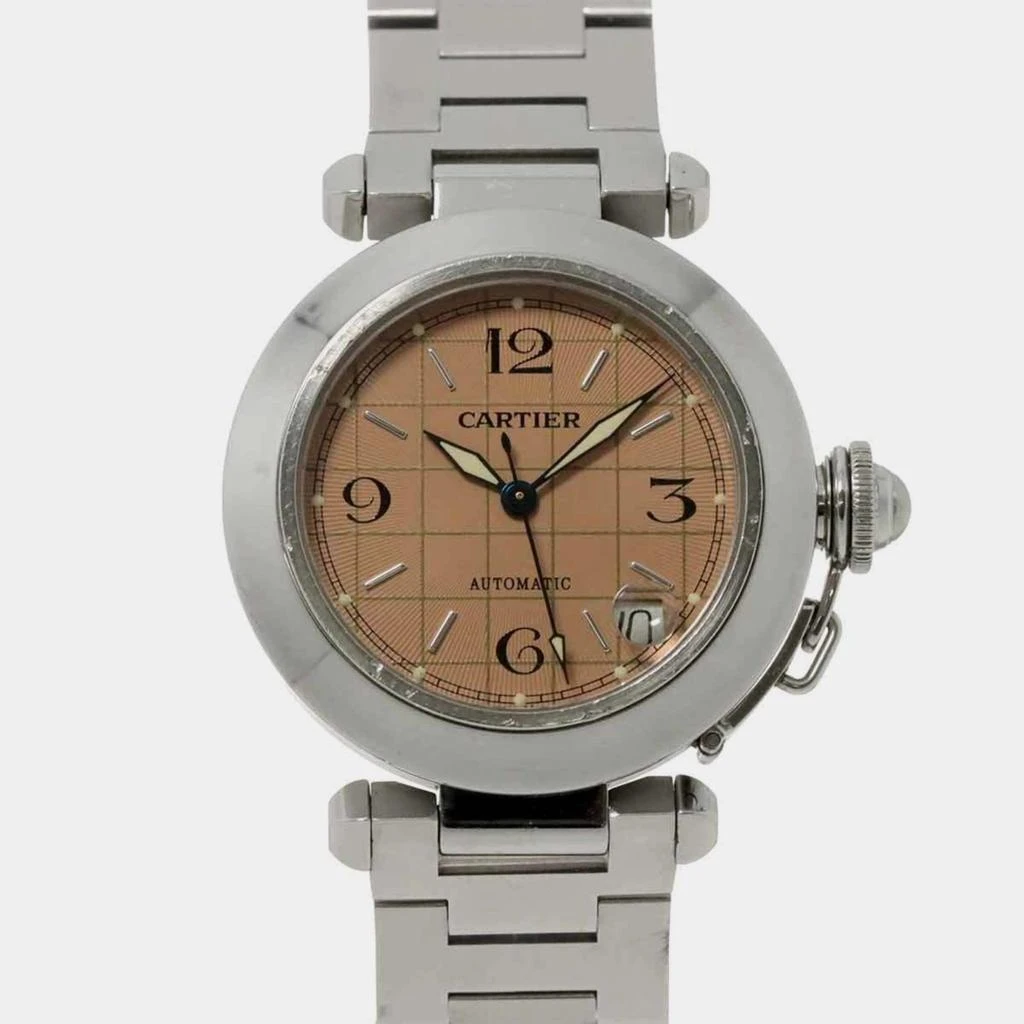 Cartier Cartier Pink Stainless Steel Pasha C de Cartier W31024M7 Automatic Men's Wristwatch 35 mm 1