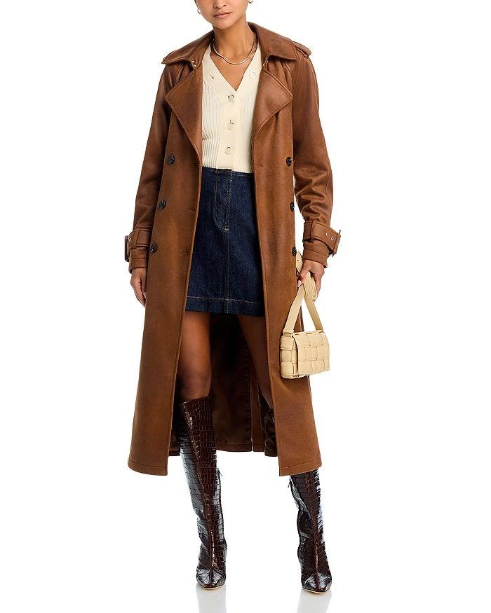 Avec Les Filles Faux Leather Trench Coat 3