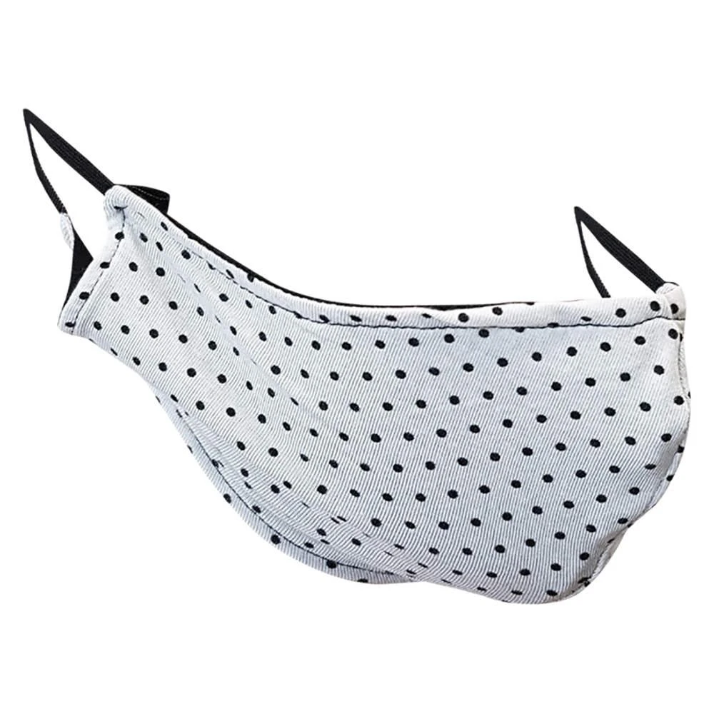Face Mask Non-Medical Handmade White Polka Dots Printed Cotton Face Mask - Pack of 5 (Available for UAE Customers Only)