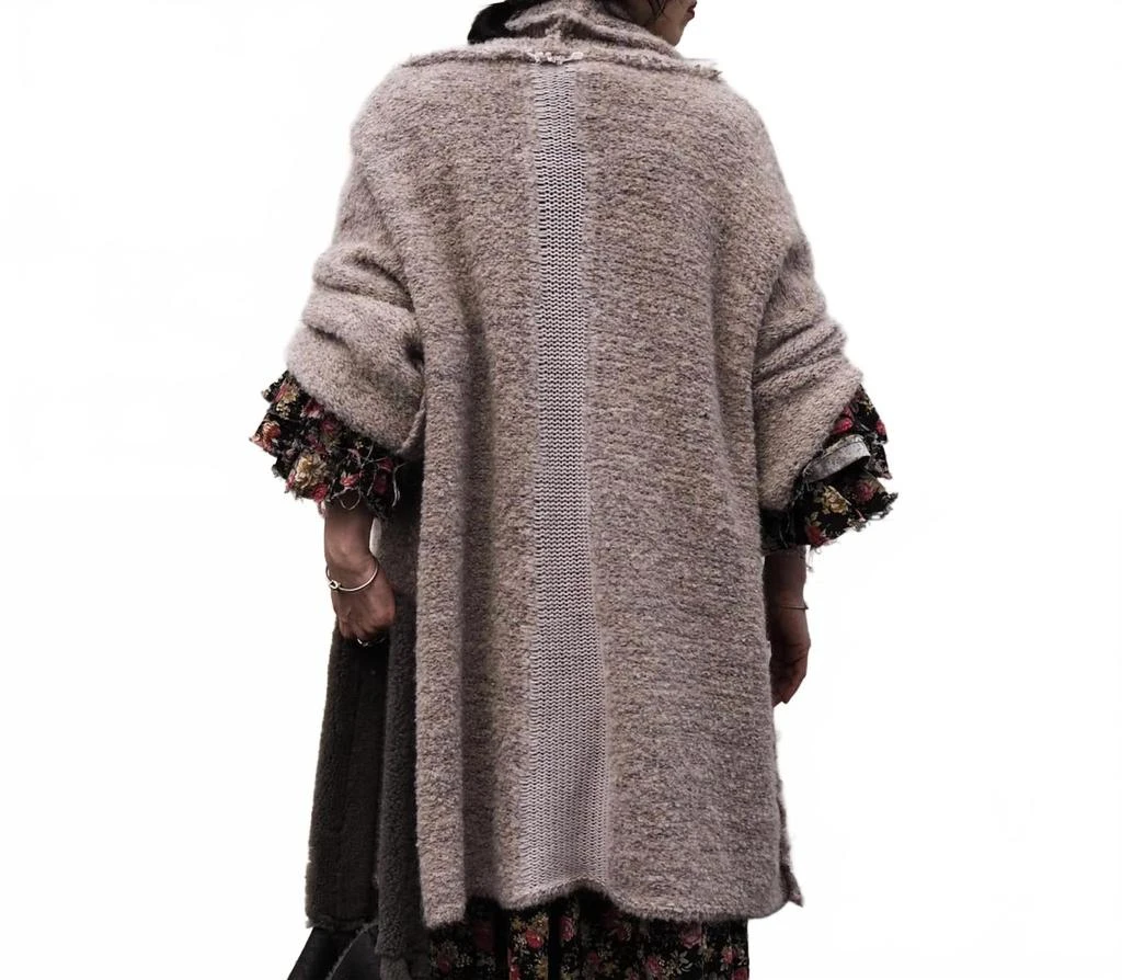 Amano by Lorena Laing Kimono Cardigan With Mesh In Pink/oat 5