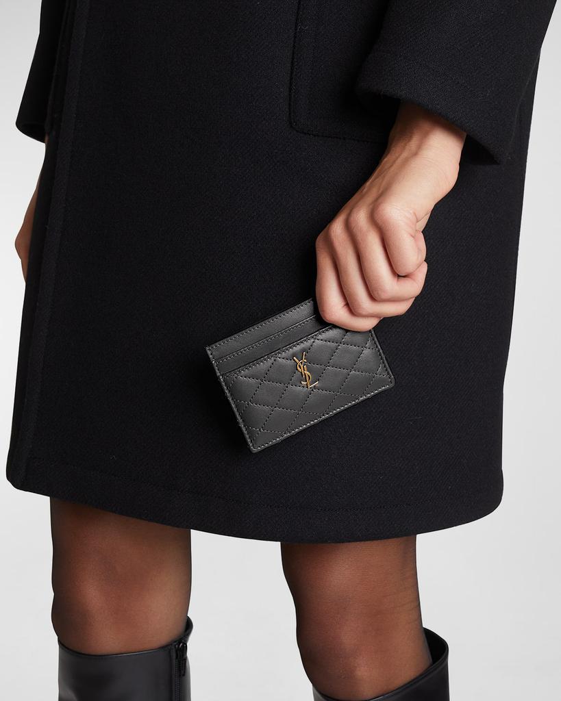 【SAINT LAURENT】gaby quilted レザー cardholder Saint Laurent Gaby YSL Card Case in Quilted Leather | Neiman