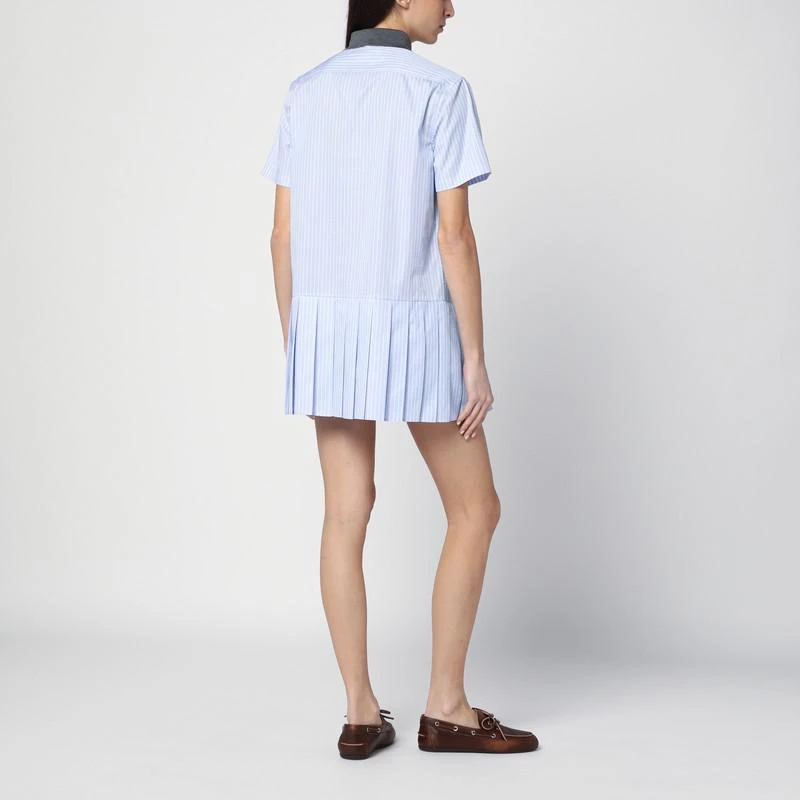 Miu Miu Light blue/white striped mini chemisier dress 3