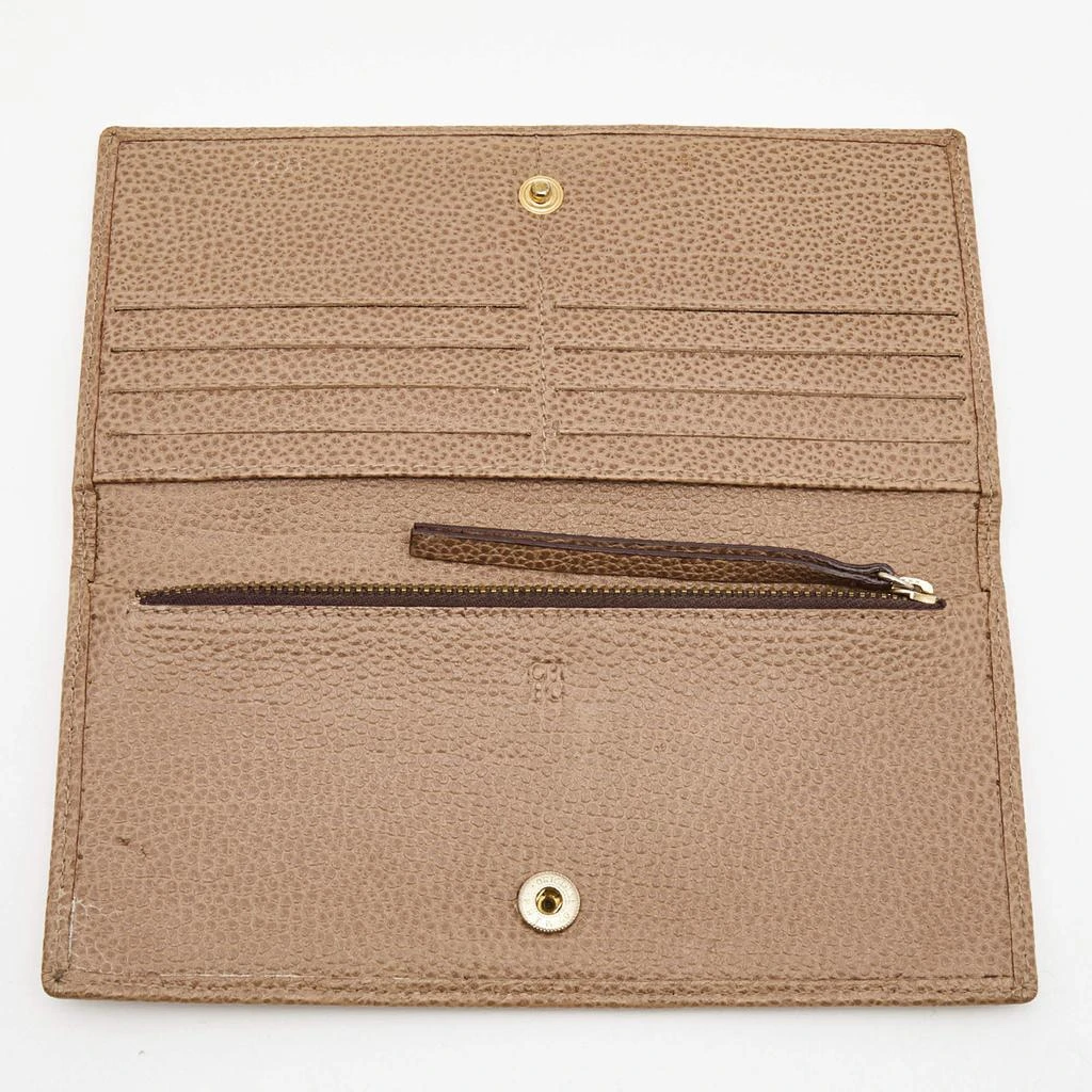 CH Carolina Herrera CH Carolina Herrera Beige Leather Flap Bifold Continental Wallet 2