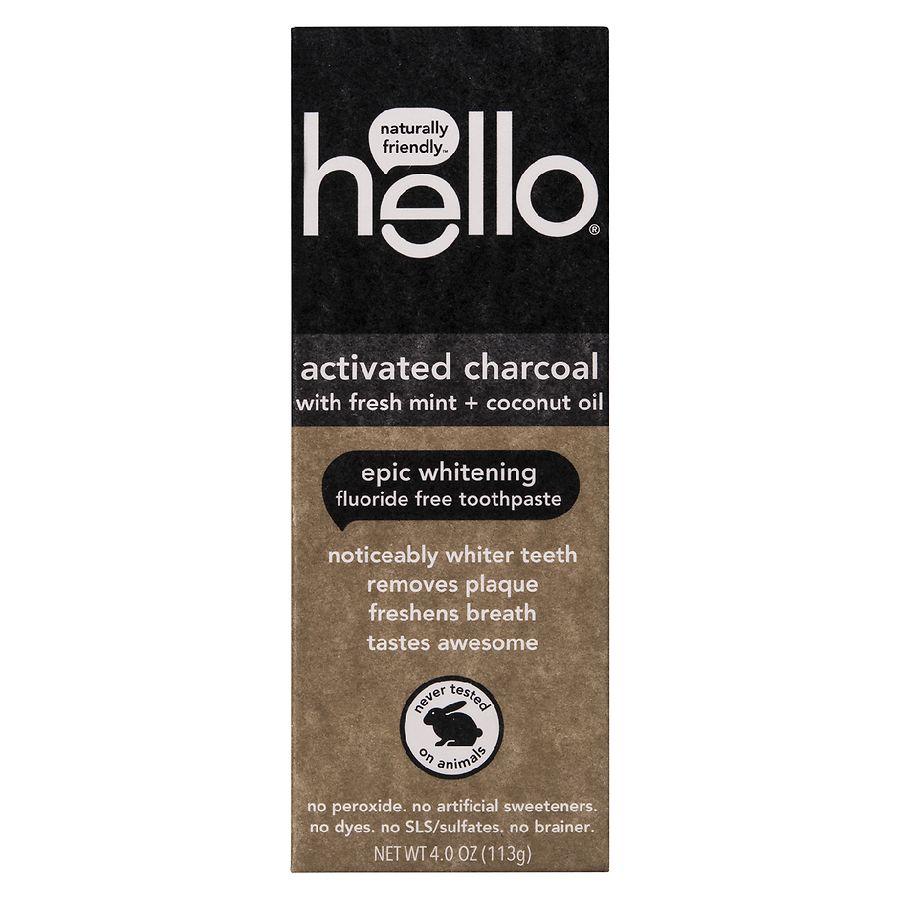 Hello Activated Charcoal Whitening Fluoride Free Toothpaste