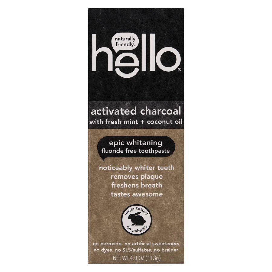 Hello Activated Charcoal Whitening Fluoride Free Toothpaste 1