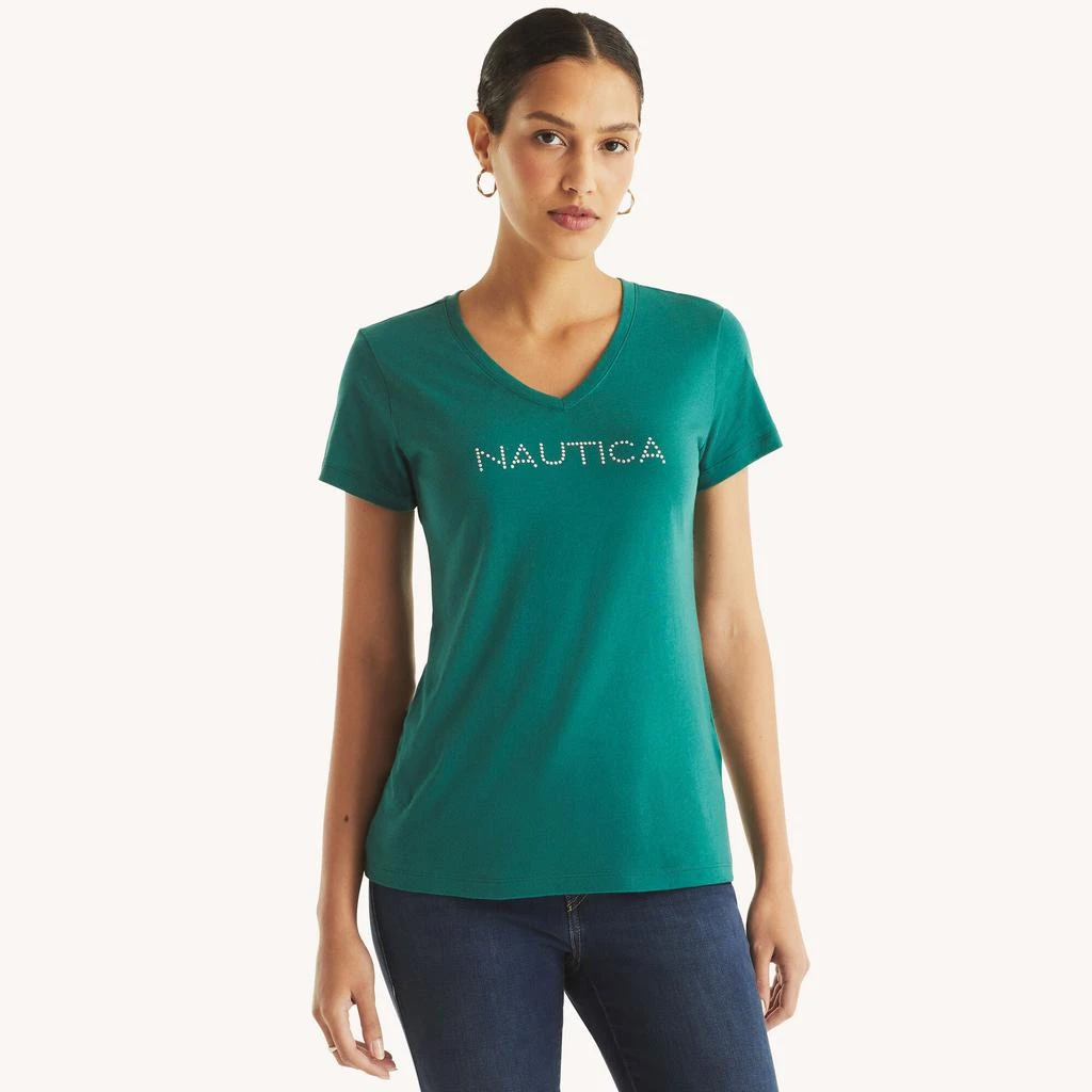 Nautica Womens V-Neck T-Shirt 1