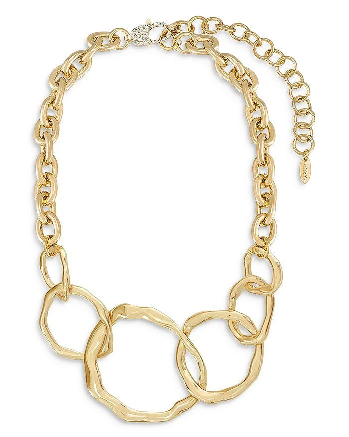 Ettika Jewelry Interlocking Golden Chain Statement Necklace, 15"-19" 1