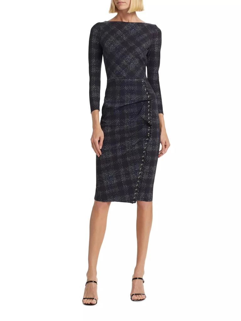 Chiara Boni Adlia Plaid Body-Con Midi-Dress 3