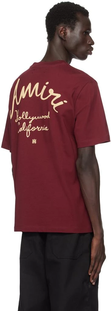 AMIRI Burgundy 'Amiri Hollywood' T-shirt 3