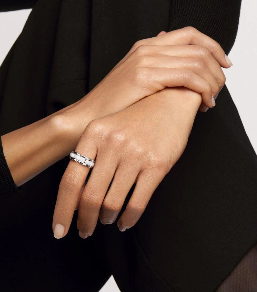 Chanel Medium White Gold And Ceramic Flexible Ultra Ring 2