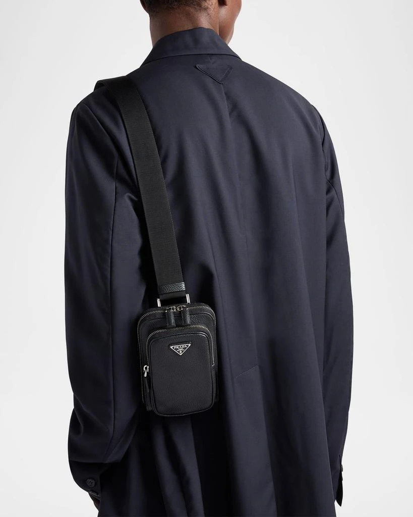 Prada Men's Vitello Daino Sling Bag 2