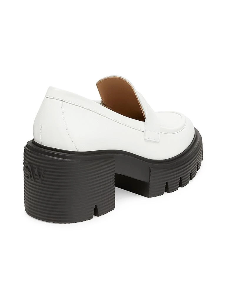 Stuart Weitzman Soho Leather Lug-Sole Penny Loafers 3