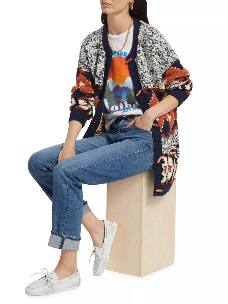 MOTHER The Long Drop Abstract Alpaca-Blend Cardigan 2