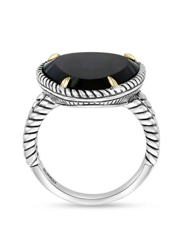 Effy ENY 18K Yellow Gold, Sterling Silver & Onyx Ring 2