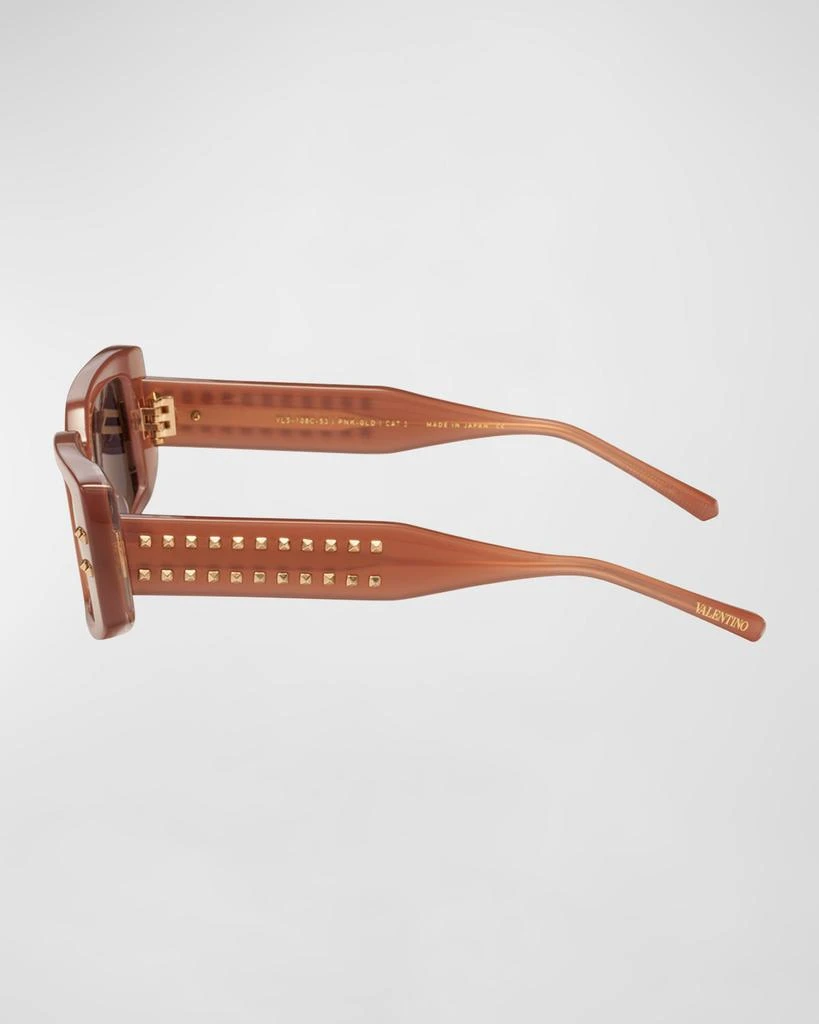 Valentino Cinque Rectangle Acetate & Titanium Sunglasses 2