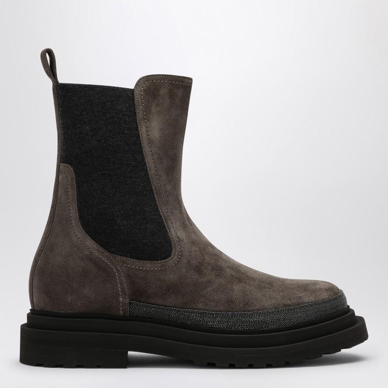 Brunello Cucinelli Brown suede Chelsea Boot