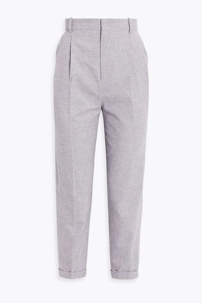 Isabel Marant Étoile Lowea houndstooth cotton and linen-blend tapered pants 1