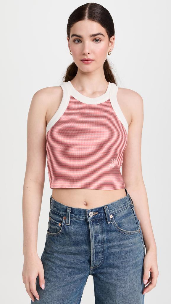 Closed Cropped Racer Tank Top