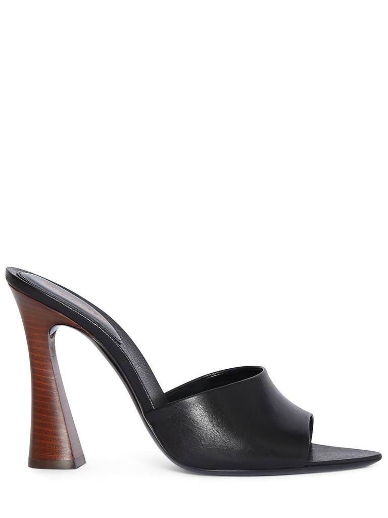 SAINT LAURENT 105mm Suite Leather Mule Sandals