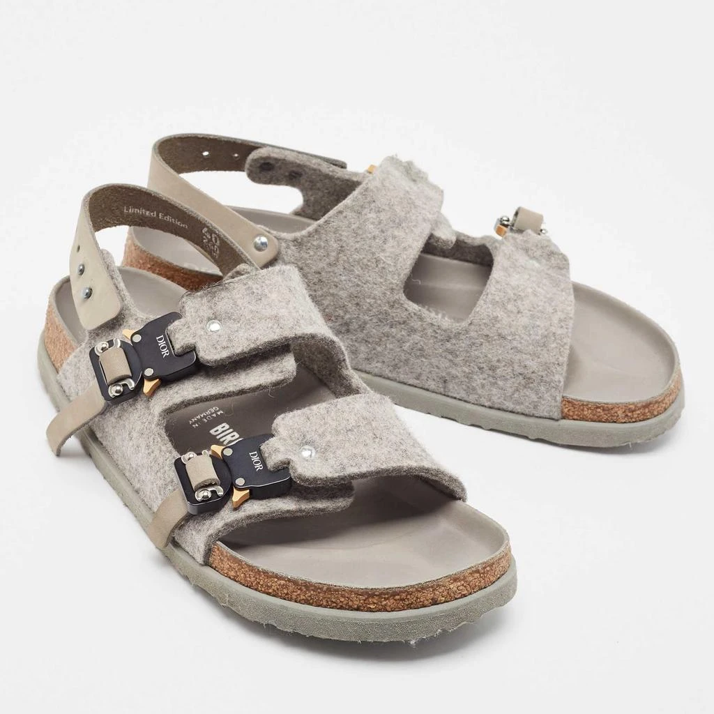 Dior Dior X Birkenstock Grey Wool Slingback Sandals Size 40 4