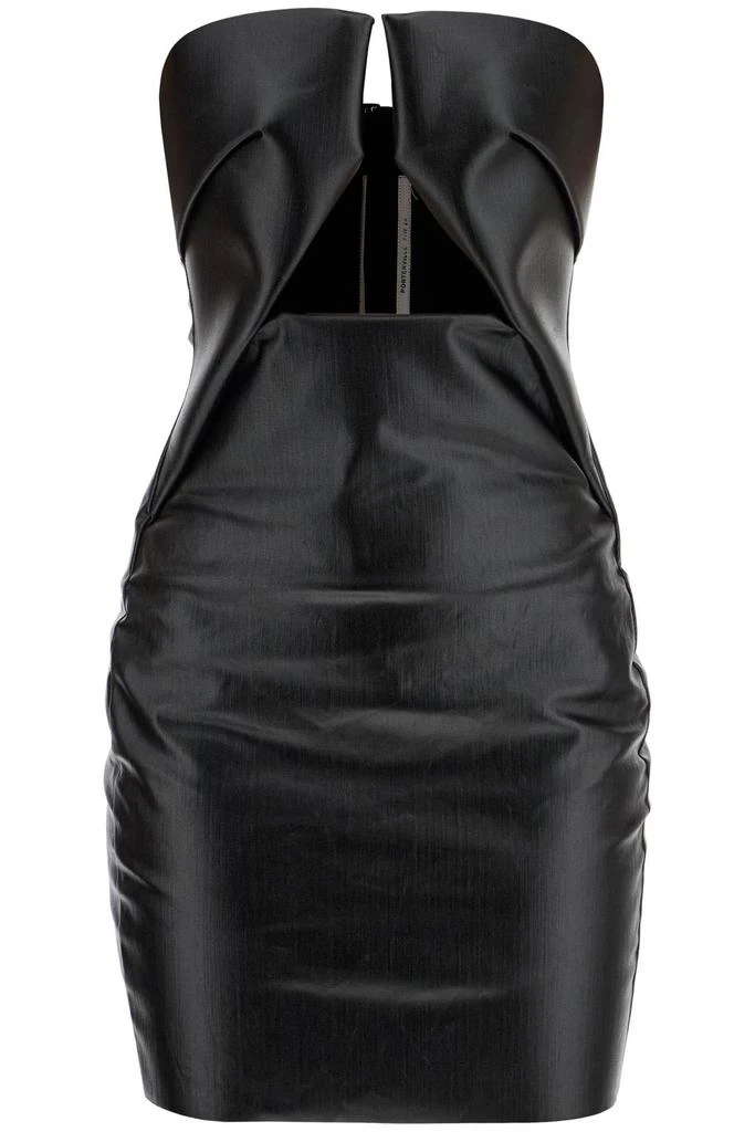 Rick Owens prong mini dress in coated denim 1