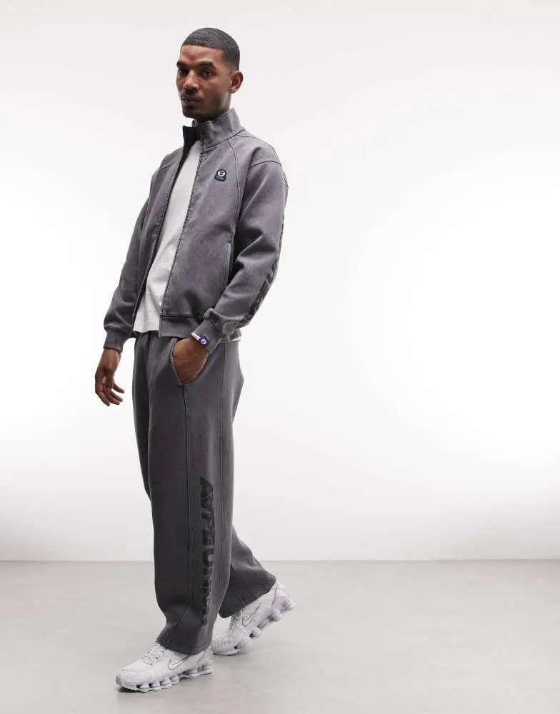 AAPE Aape by A Bathing Ape wide leg jogger co-ord in washed black