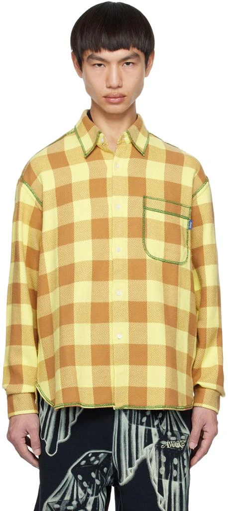 Awake NY Yellow & Brown Check Shirt 1