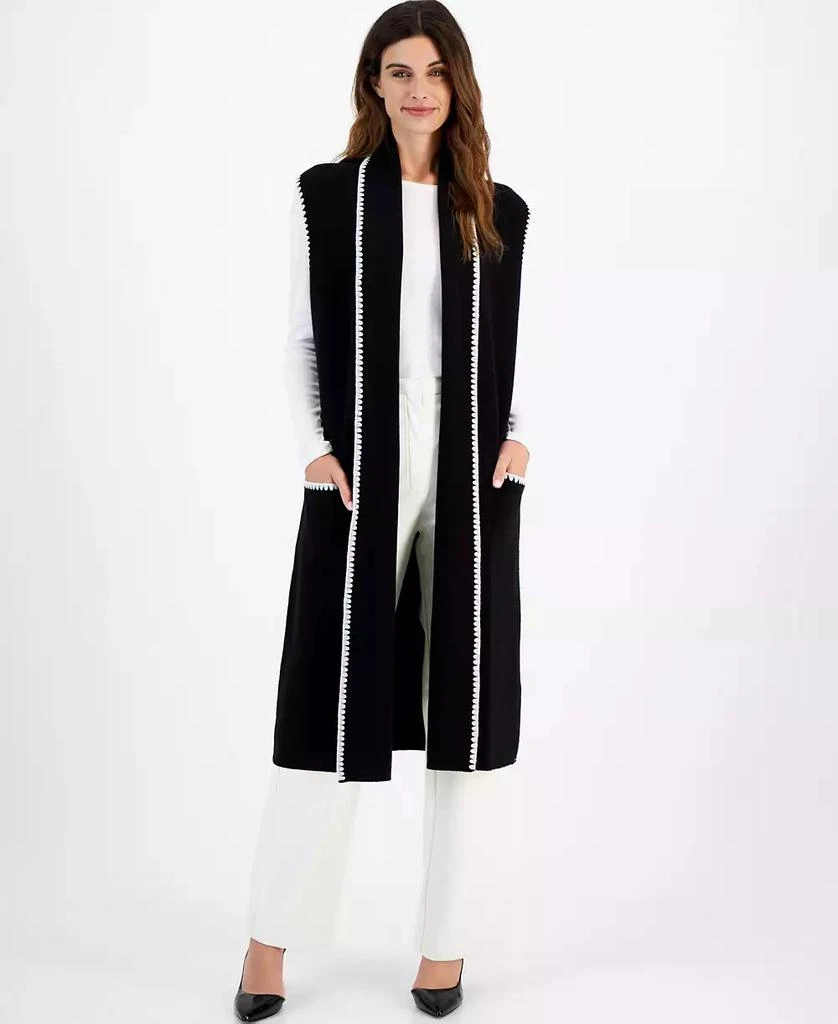 Tahari Women's Open-Front Sleeveless Cardigan 1
