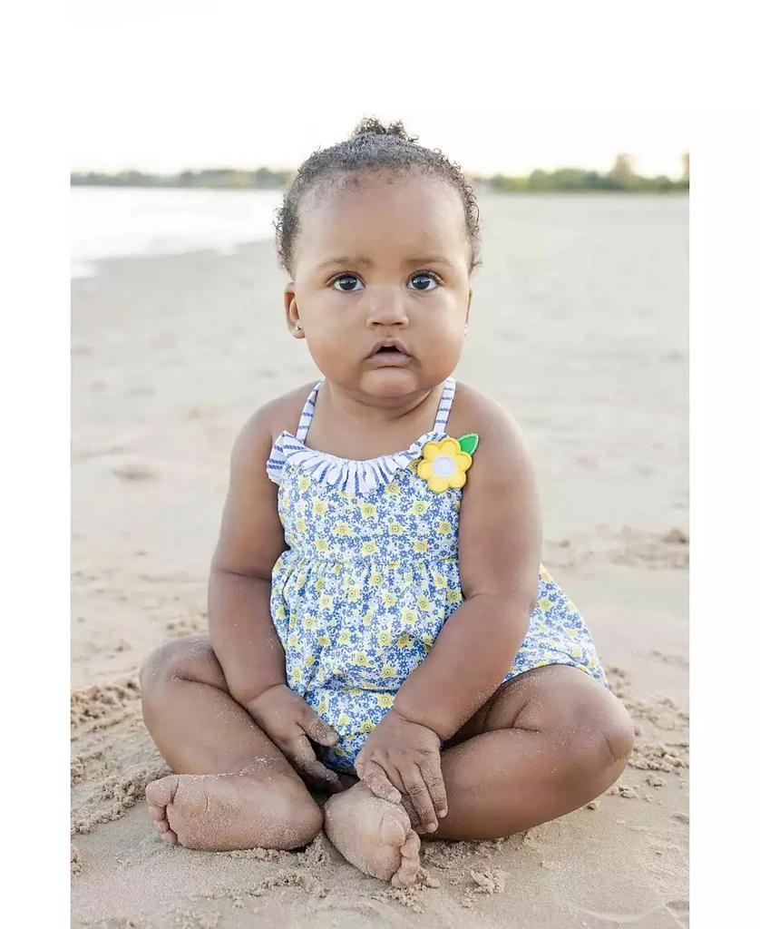 Florence Eiseman Baby Girl Floral Bubble Swimsuit with Flower 3