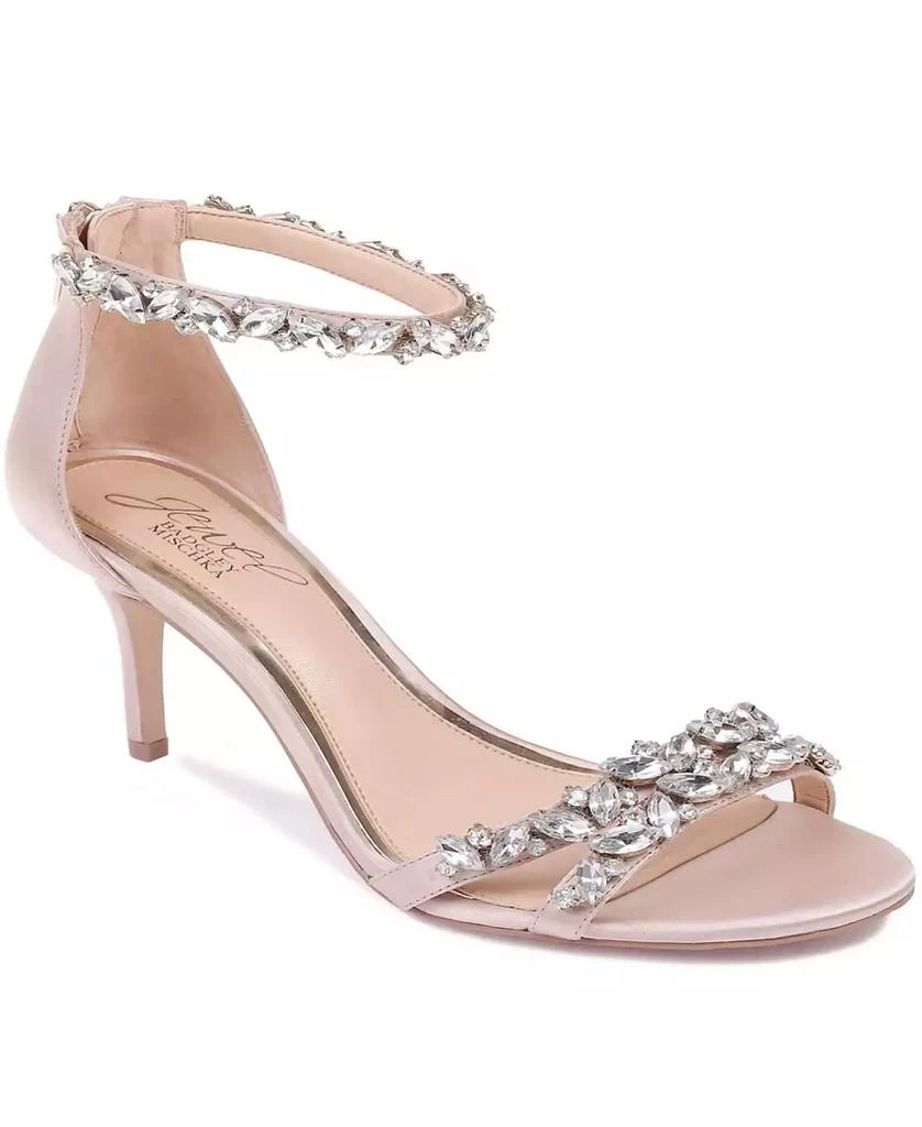 Badgley Mischka Women's Caroline Embellished Ankle Strap Evening Sandals 1