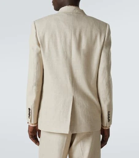 Valentino Double-breasted linen-blend blazer 4