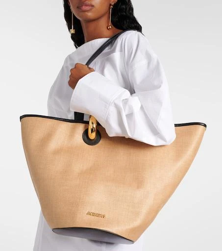 Jacquemus Le Bambola leather-trimmed basket bag 2