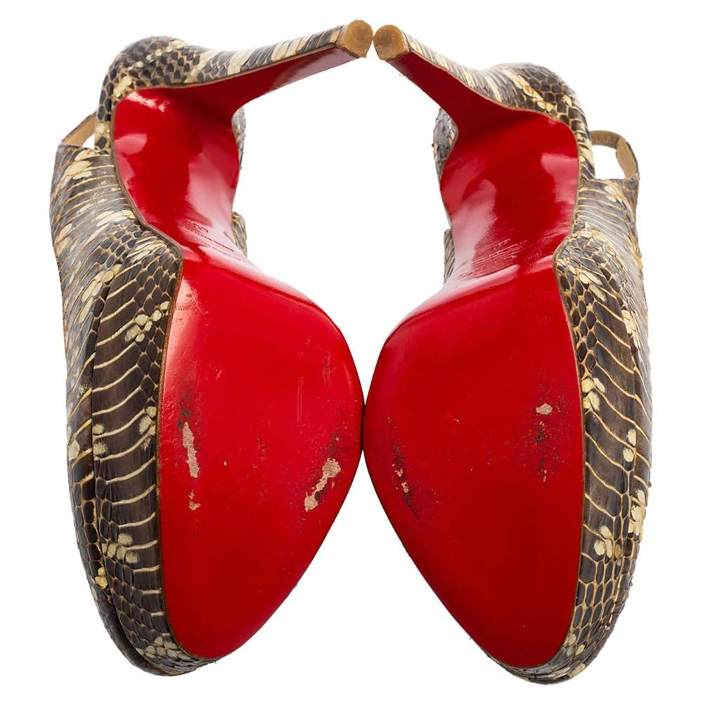 Christian Louboutin Christian Louboutin Brown Snakeskin Bianca Slingback Platform Pumps Size 40 6